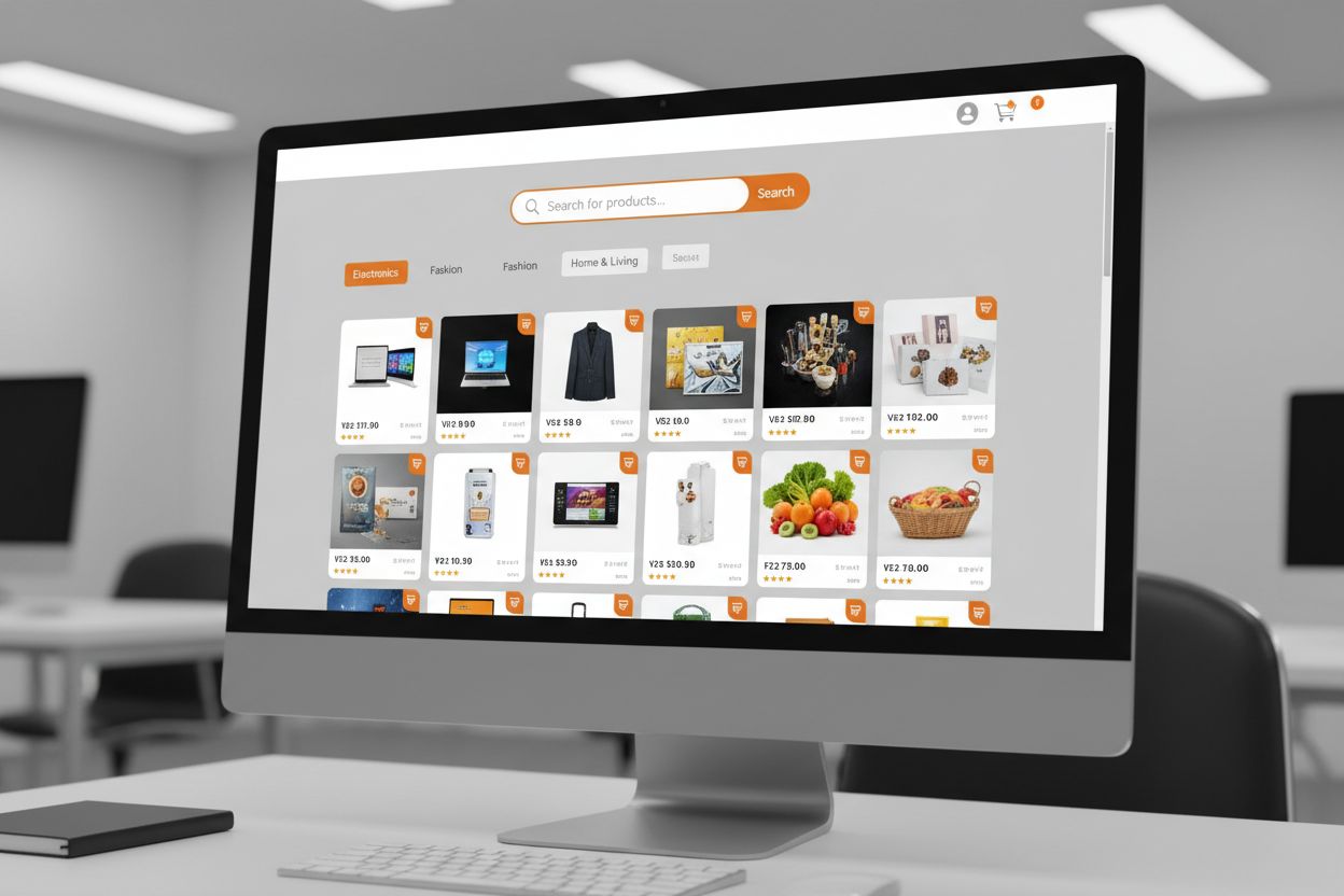 Agenzia marketing su Temu: interfaccia di un marketplace online con prodotti in evidenza