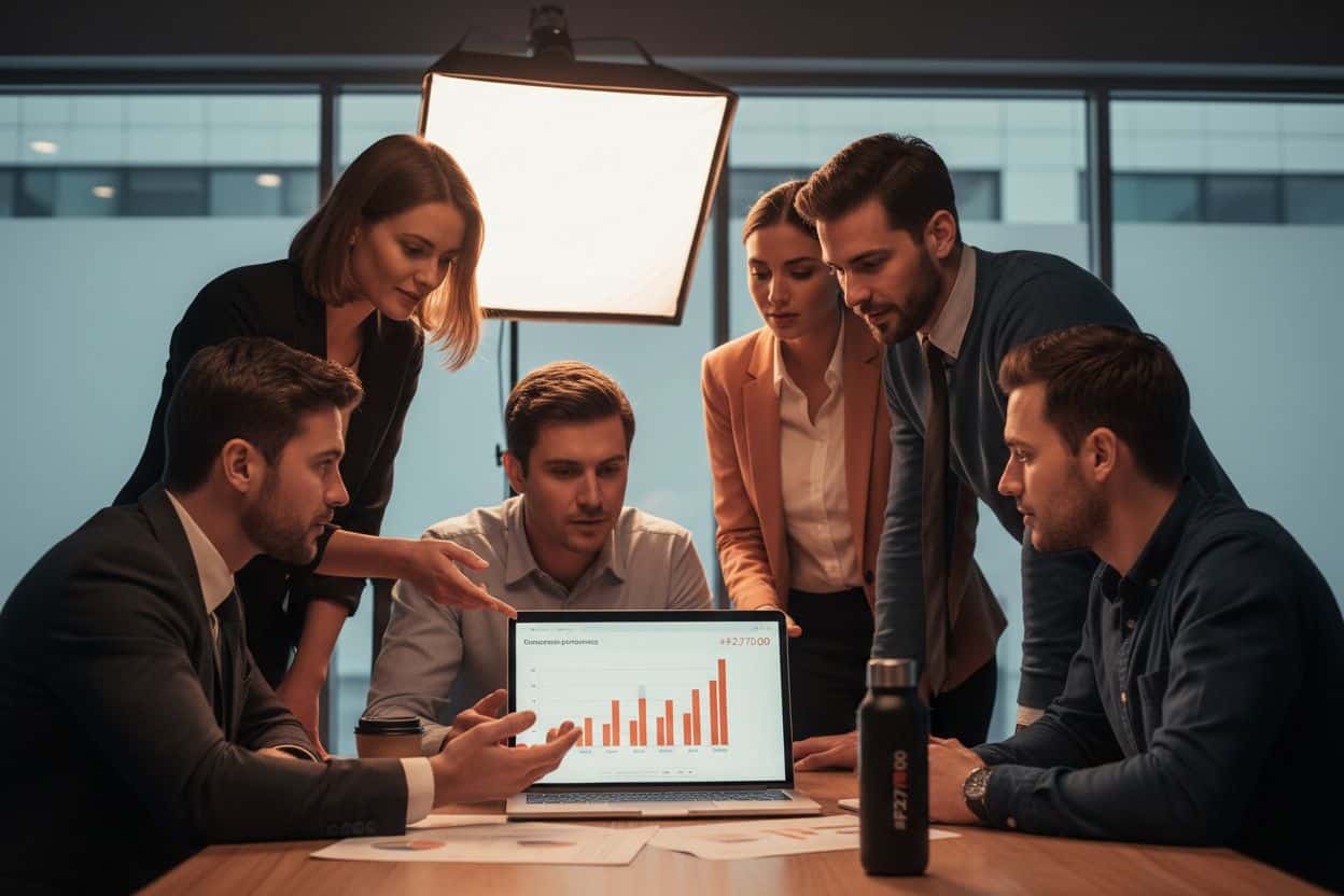 Agenzia performance marketing: come scegliere, controllare e far crescere il tuo business: team che analizza metriche di mark