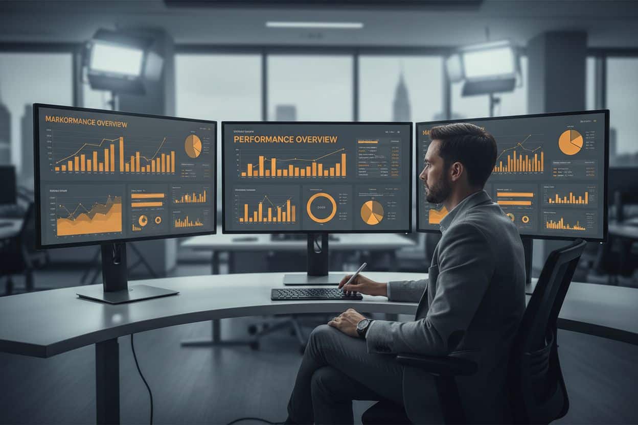 AI marketing: analisi dati di marketing su schermi