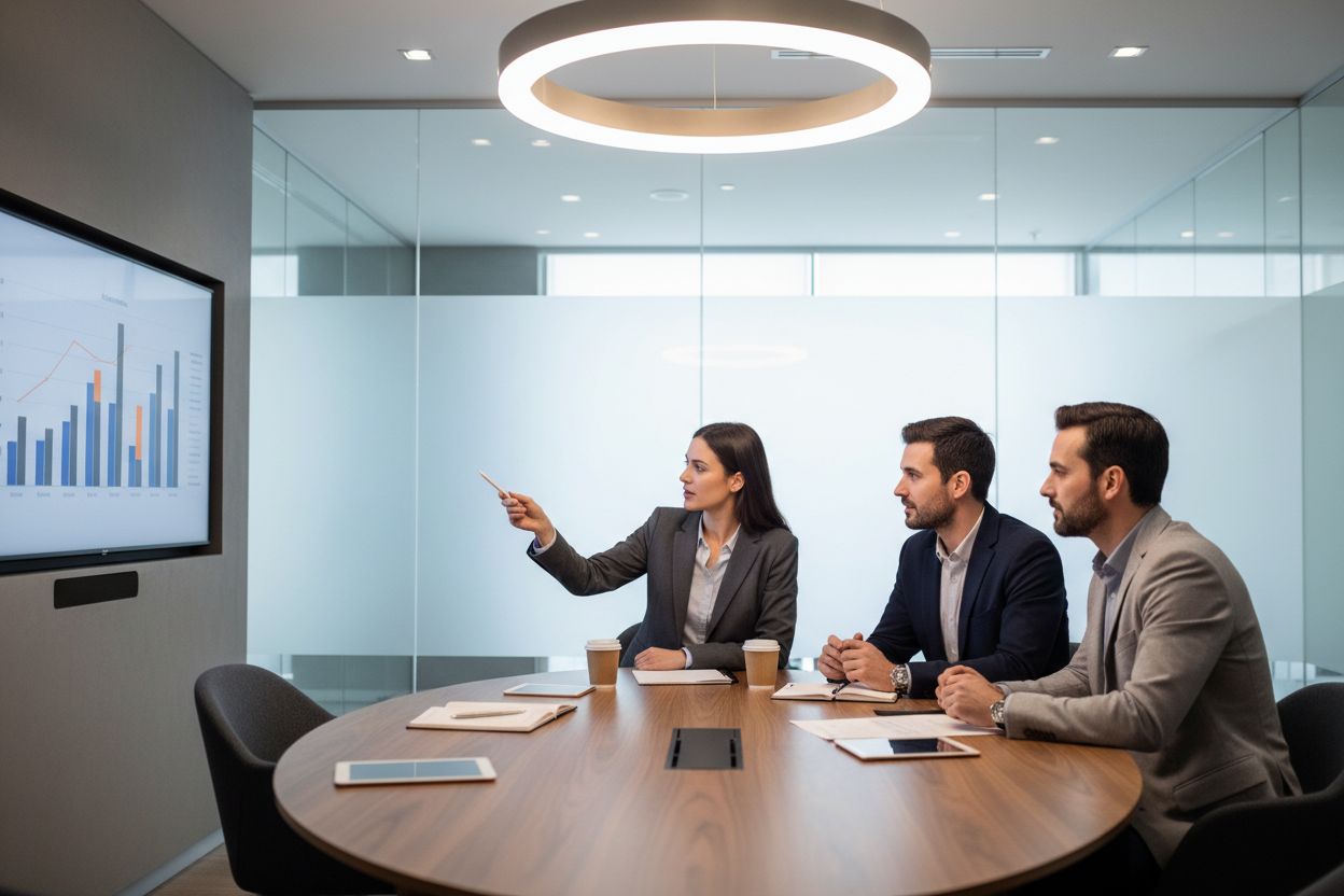 Campagne LinkedIn: guida strategica per scegliere, controllare e misurare il suc: professionisti in riunione