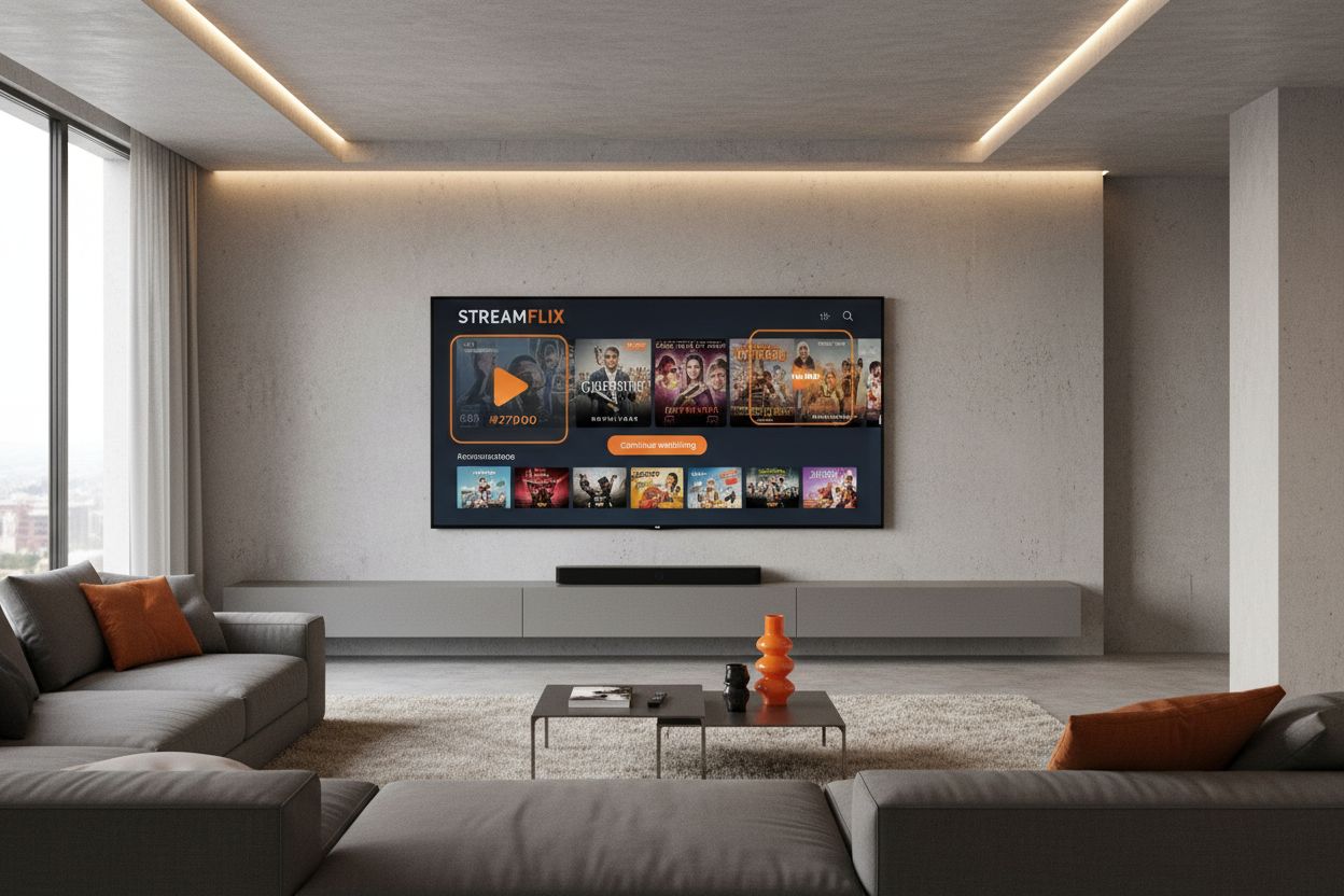 Pubblicità su Netflix Italia: utente guarda netflix su tv