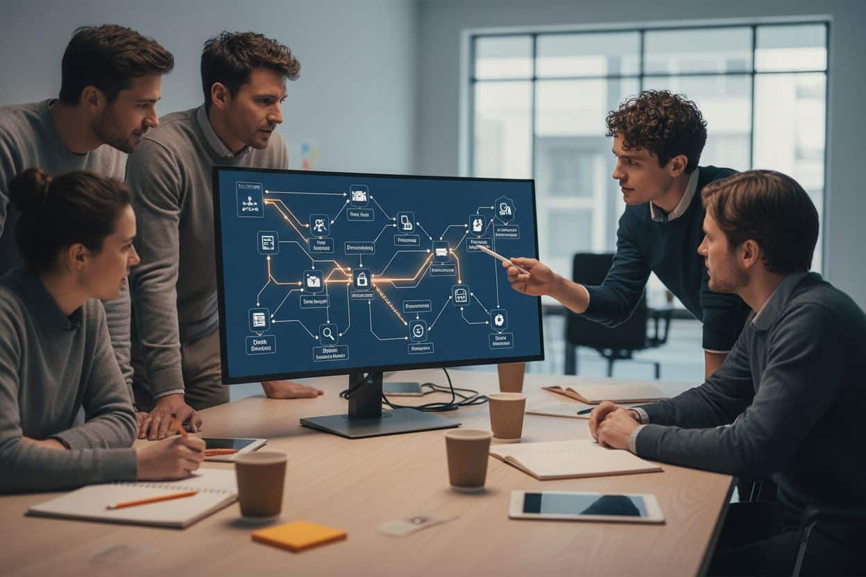 Agenzia marketing automation: come scegliere, controllare e misurare i risultati: team che lavora su flussi di automazione