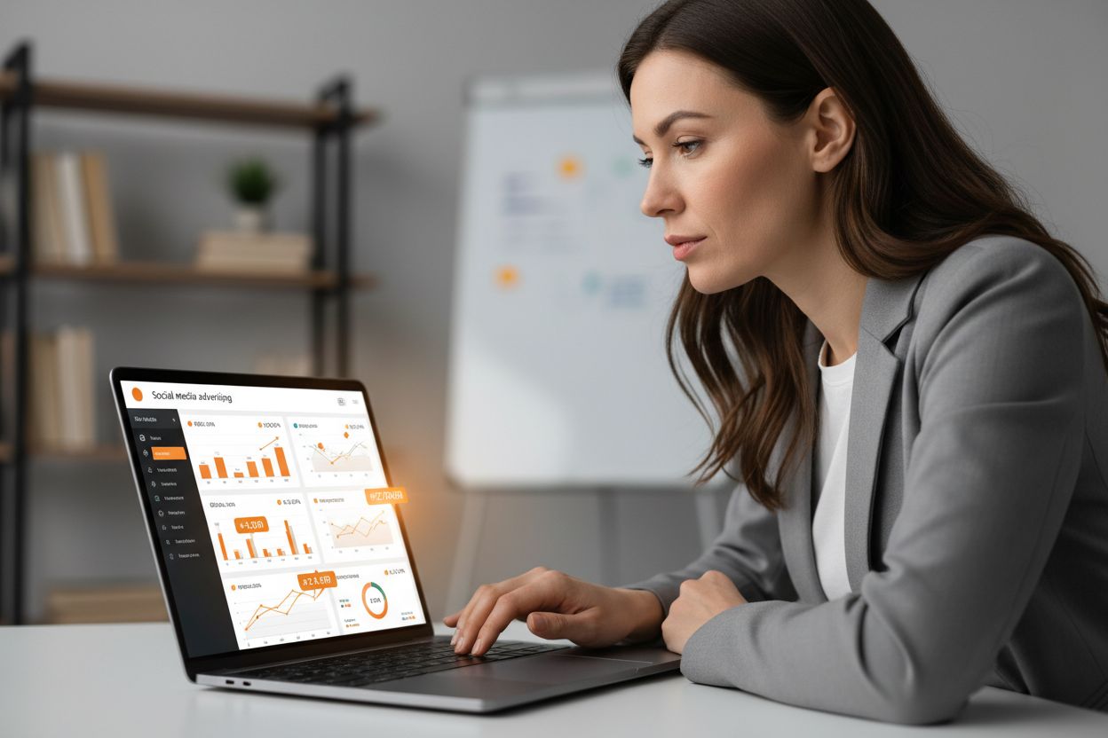 Campagne social ads per conversioni: come scegliere, controllare e misurare il successo: marketer che analizza le performance