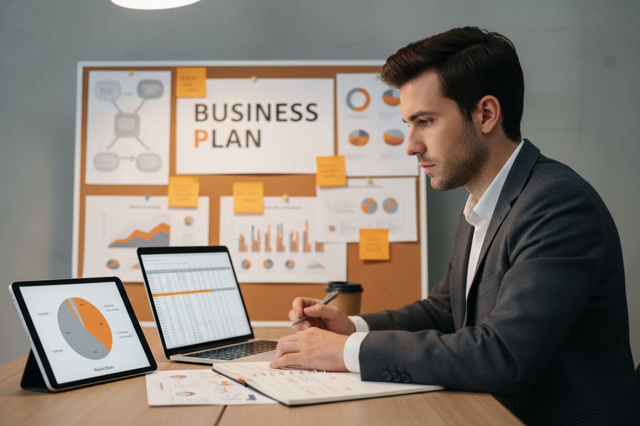 Come creare un business plan efficace: guida pratica per imprenditori e marketing manager: imprenditore che lavora al busines