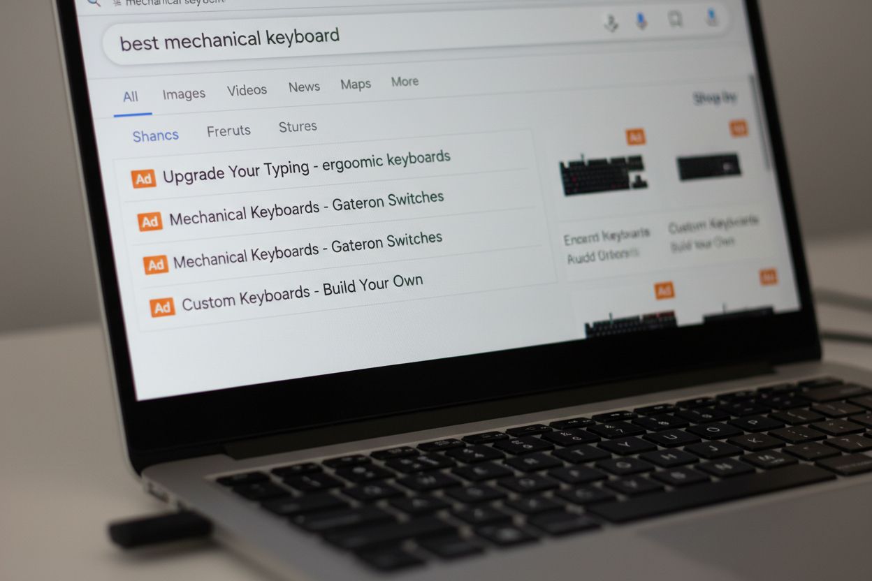 Come fare pubblicità su Google: guida pratica passo dopo passo: risultati di ricerca google con annunci
