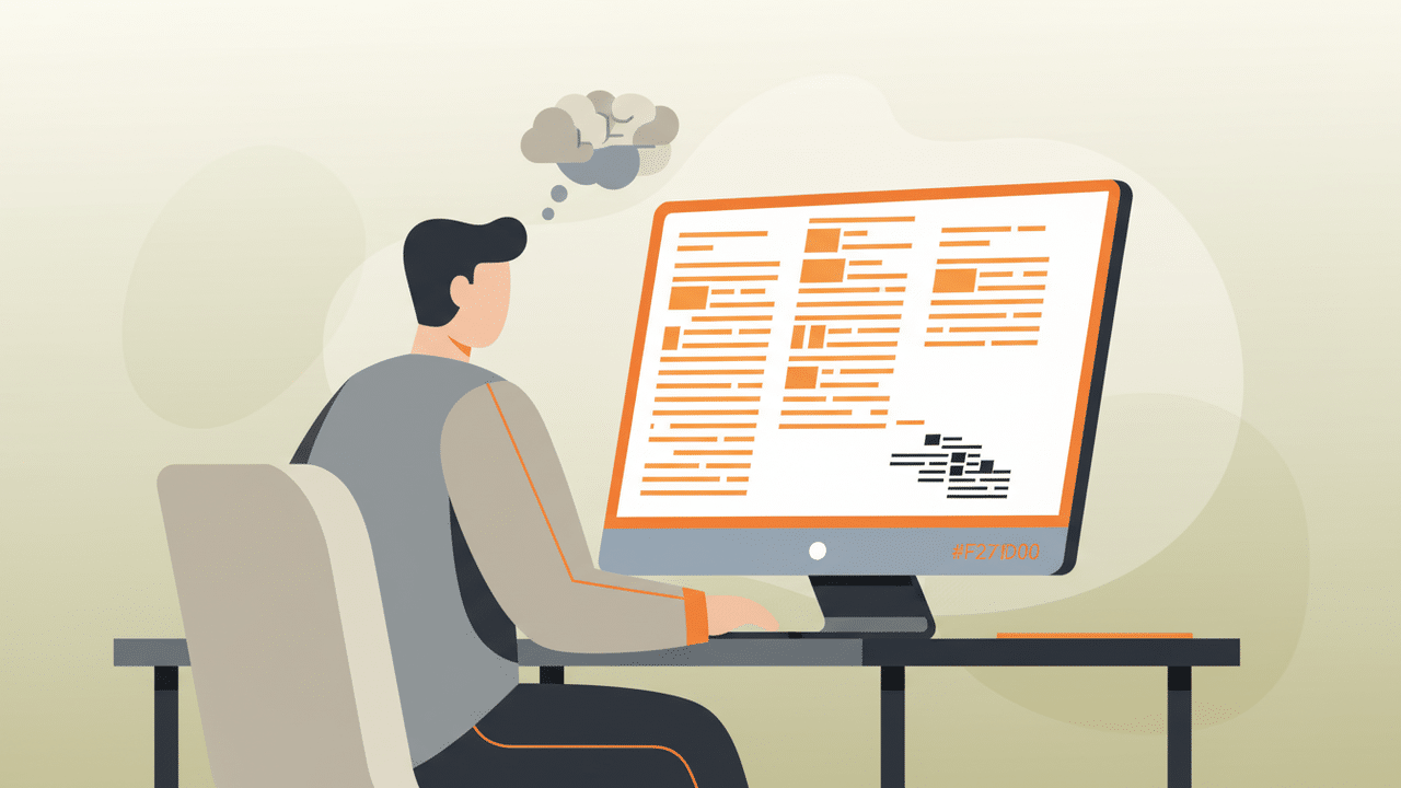 Marketing manager che valuta varianti di testo generate con prompt engineering marketing su schermo, concetto di revisione output AI.
