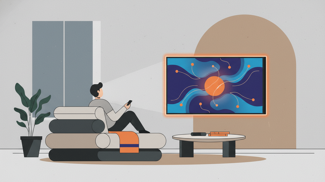 Utente che guarda contenuti streaming su Smart TV, contesto ideale per streaming ads Italia Netflix Prime Video Disney.