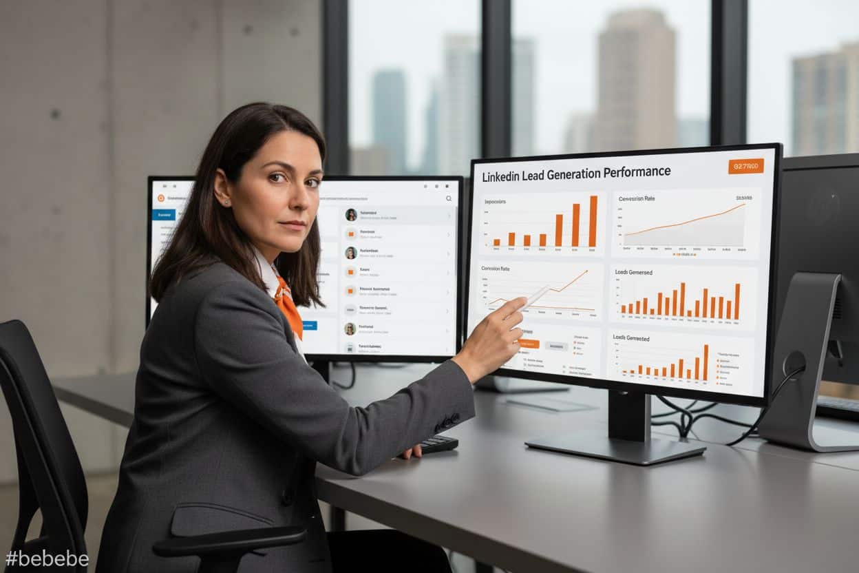 LinkedIn marketing B2B per PMI: organico, ads e Sales Navigator per generare pipeline: responsabile marketing che analizza i 