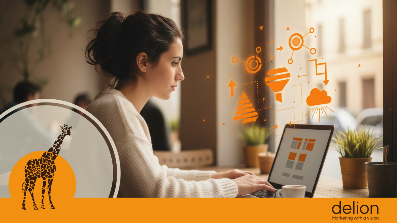 Professionista marketing che scrive un prompt strutturato per AI, concetto di prompt engineering marketing applicato alle PMI italiane.