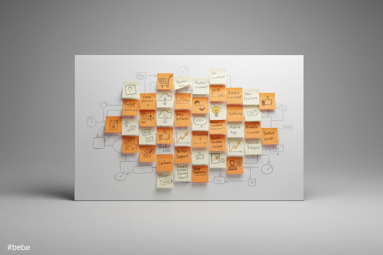 Value Proposition Canvas: guida completa per creare offerte: canvas con post-it che rappresentano bisogni dei clienti