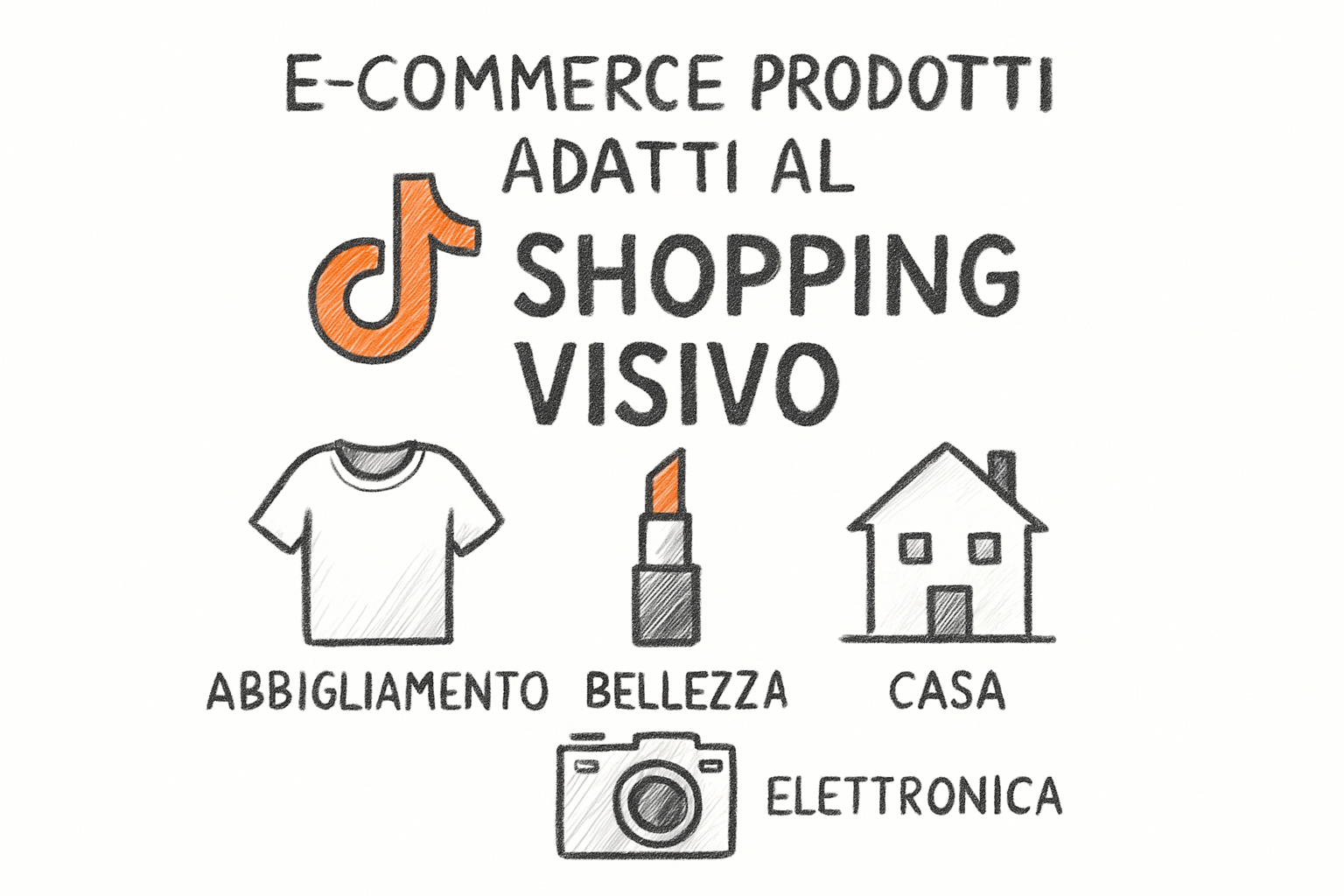 Rappresentazione concettuale delle categorie di prodotto più adatte ai TikTok Shopping Ads GMV Max per e-commerce italiani