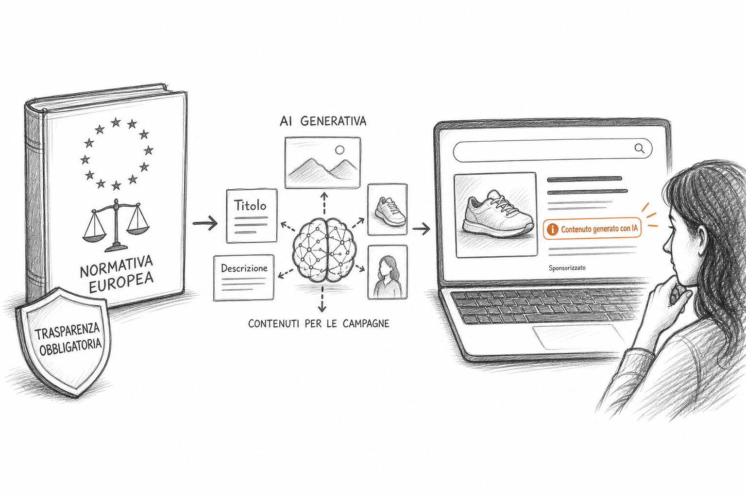 Contesto normativo AI Act europeo e trasparenza AI negli annunci Google Ads per inserzionisti PMI
