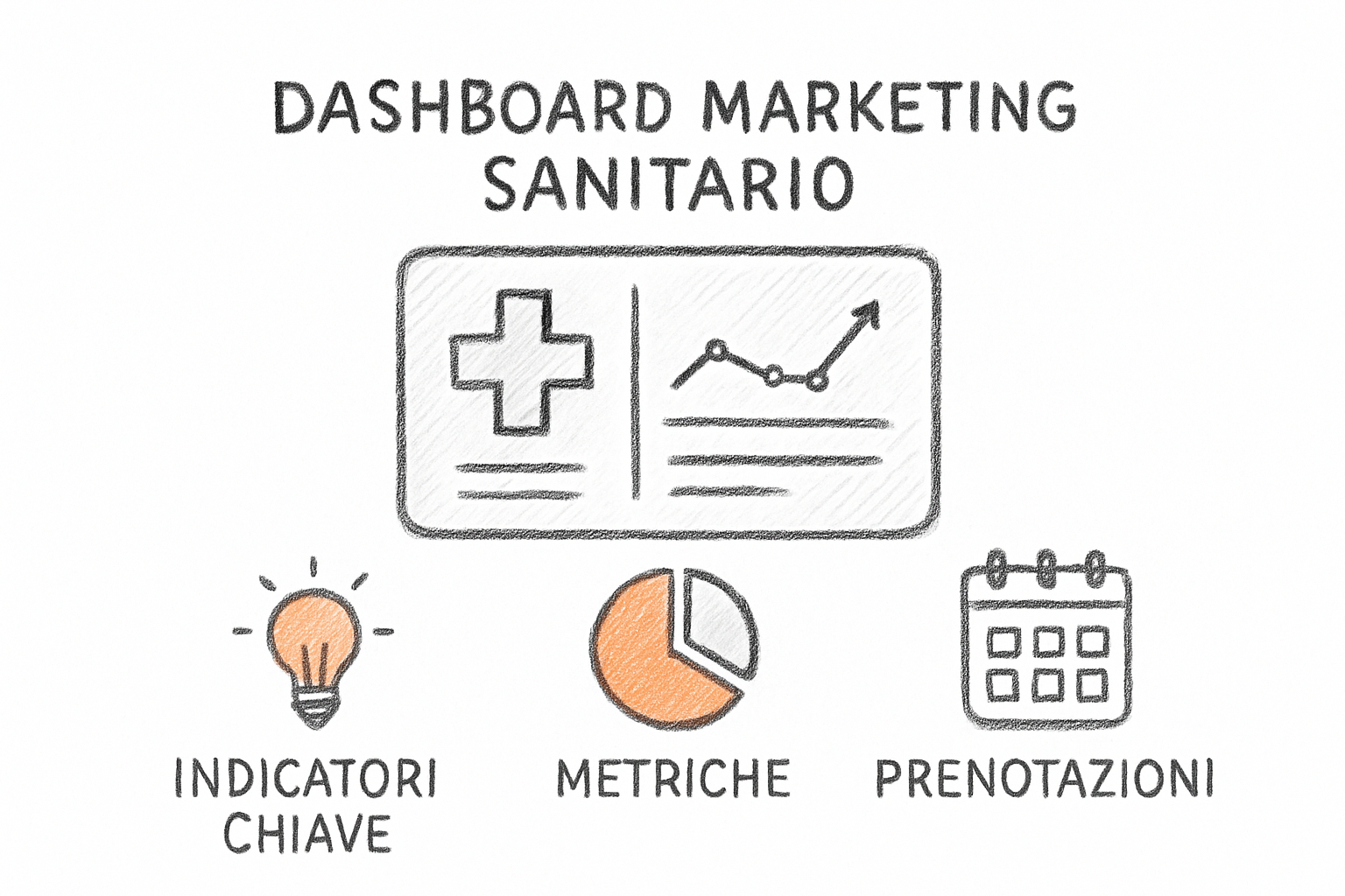 Dashboard con indicatori chiave per misurare i risultati del marketing studi medici e strutture healthcare private.