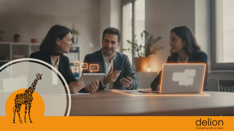 Imprenditore PMI italiana che gestisce campagne WhatsApp marketing su smartphone con dashboard Meta Ads sullo sfondo