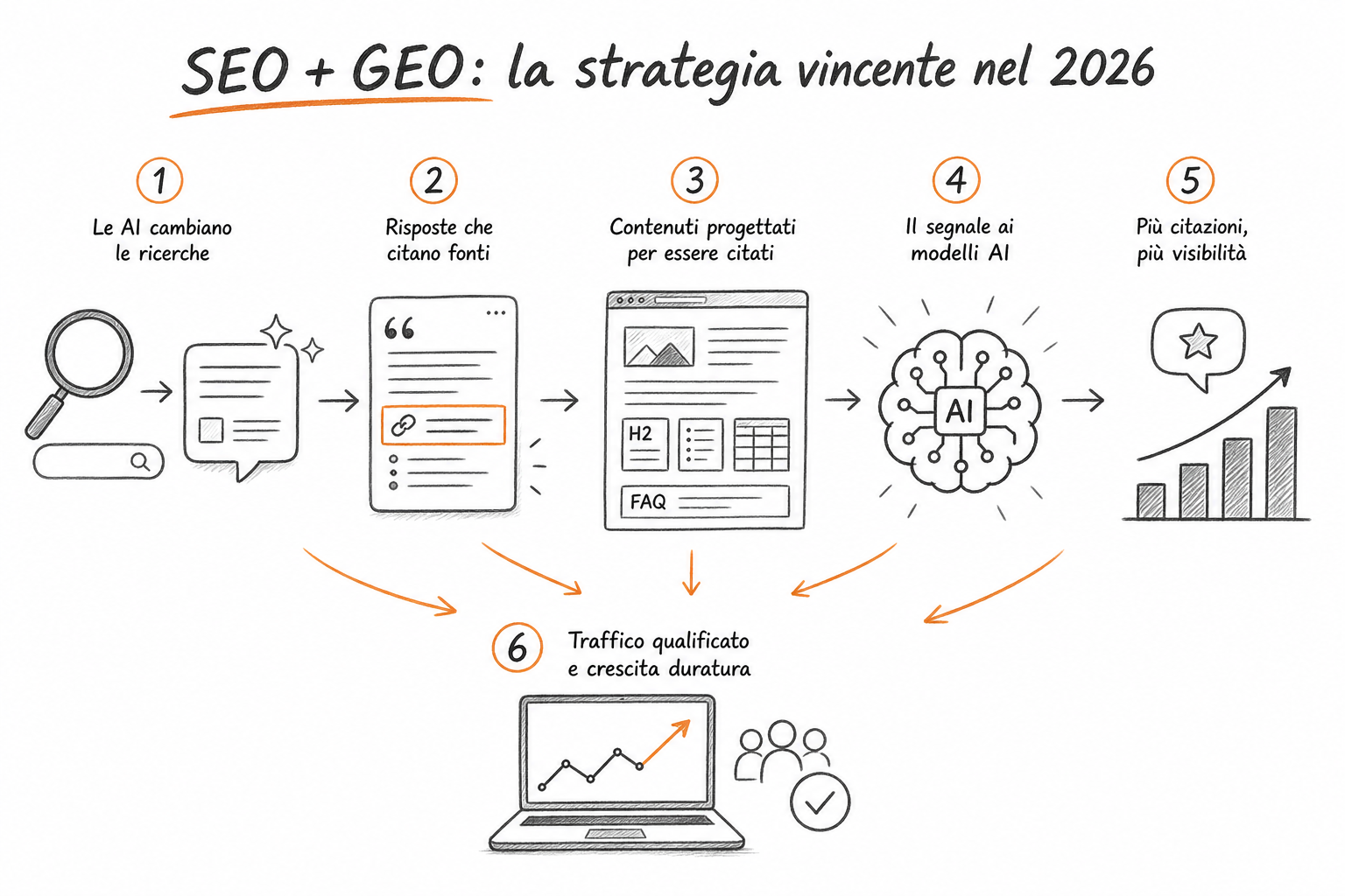 Ottimizzazione SEO e GEO con RankGrove per posizionarsi sia sui motori di ricerca che nelle risposte AI.