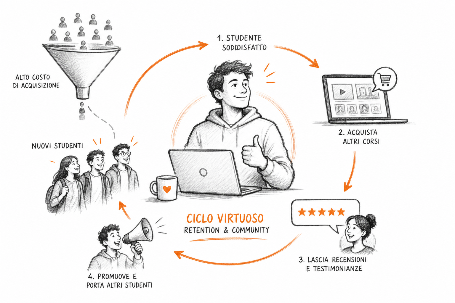 Community di studenti online come strumento di retention nel marketing per corsi online