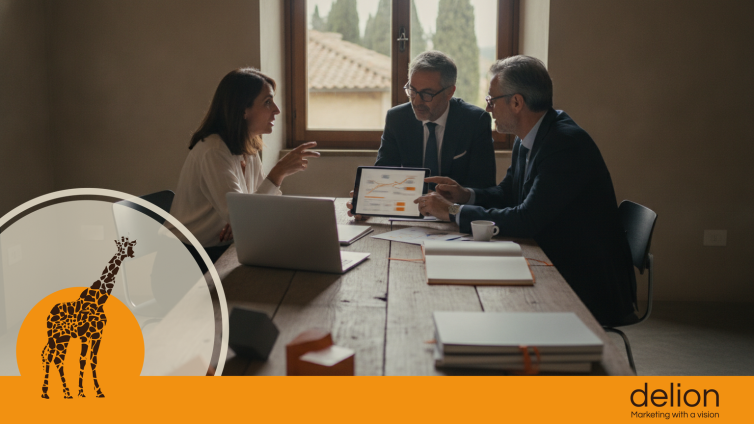 Decisore aziendale escluso dall'audience delle ChatGPT Ads B2B per via del piano a pagamento, concetto visivo.