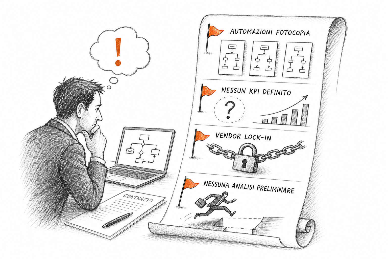 Segnali di allarme da riconoscere prima di scegliere un'agenzia di marketing automation, vendor lock-in e KPI assenti.